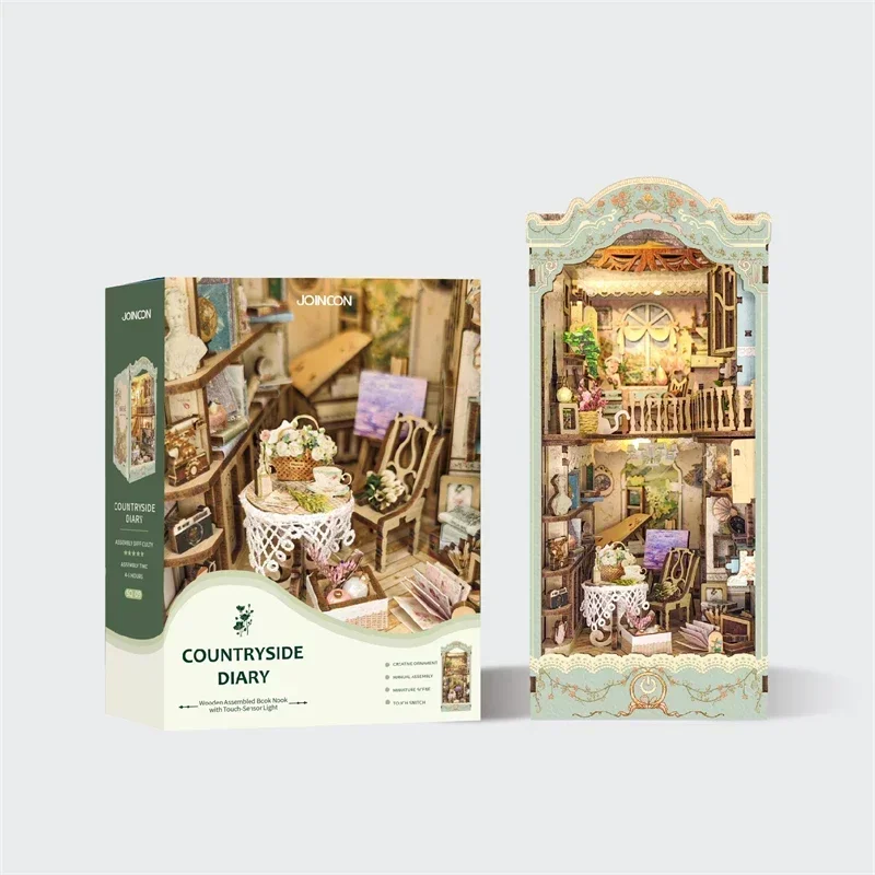 DIY Wooden Pastoral Diary Book - Diy Wooden Book Nook Kit Shelf Insert review and price